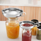 Stainless Steel Canning Funnel Lightweight Wide Mouth Jar Funnel With Handle for Wide and Regular Mouth Jars Food Grade Metal Jam Kitchen Tool S(4.13" x 1.97")