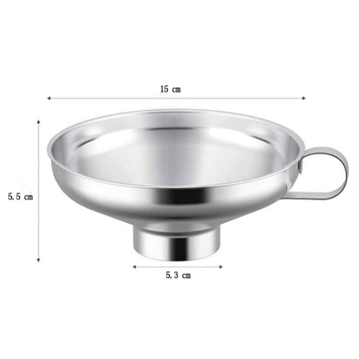 Stainless Steel Canning Funnel Lightweight Wide Mouth Jar Funnel With Handle for Wide and Regular Mouth Jars Food Grade Metal Jam Kitchen Tool S(4.13" x 1.97")