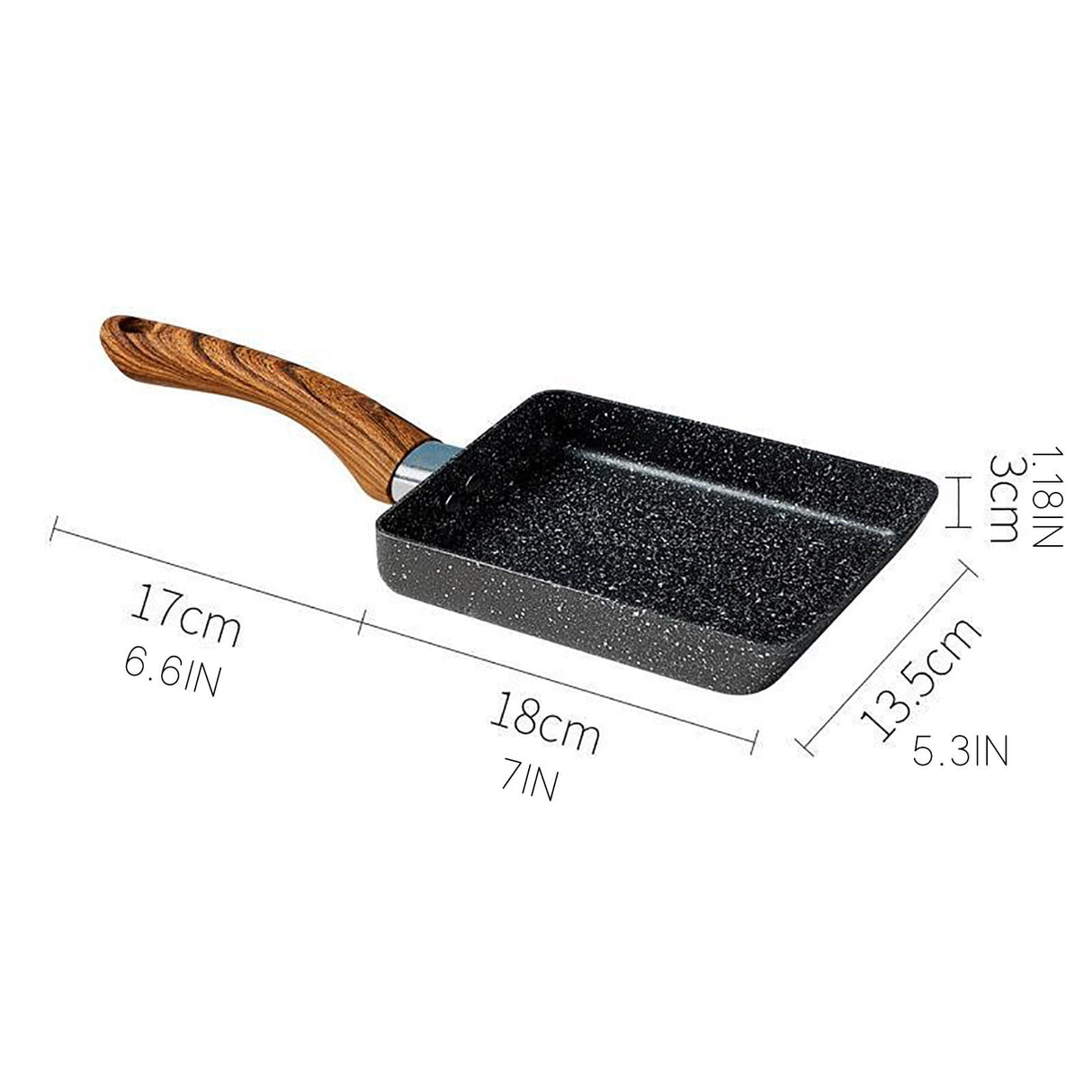 Non-Stick Pan ! Aluminum Japanese Style Omelette Pan, Kitchen Non-Stick Pancake Pan, Non Stick Pan Promotion Include 1X Aluminum Japanese Omelette Pan, Kitchen Non-Stick Pancake Egg Pan Black