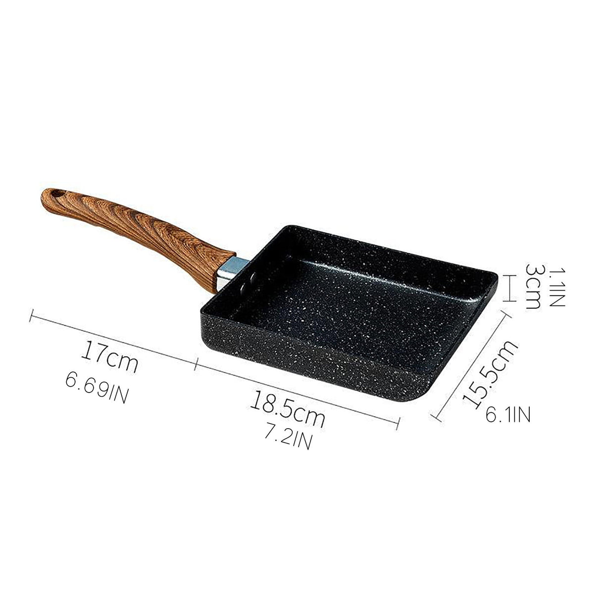 Non-Stick Pan ! Aluminum Japanese Style Omelette Pan, Kitchen Non-Stick Pancake Pan, Non Stick Pan Promotion Include 1X Aluminum Japanese Omelette Pan, Kitchen Non-Stick Pancake Egg Pan Black