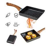 Non-Stick Pan ! Aluminum Japanese Style Omelette Pan, Kitchen Non-Stick Pancake Pan, Non Stick Pan Promotion Include 1X Aluminum Japanese Omelette Pan, Kitchen Non-Stick Pancake Egg Pan Black