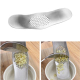 Garlic Press ! Press Mincer Steel Chopper Rocking Peeler Stainless Crusher Garlic Tool Tools Home Improvement, Garlic Press Promotion Include 1 Stainless Steel Garlic and Ginger Grater AS shown - Close-Up Angle