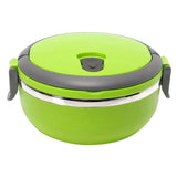 Storage Containers ! Stainless Steel Round 1 Layer Insulated Food Thermal Containers Lunch Box Case, Storage Container Promotion Include 1Pc Round Lunch Box Green