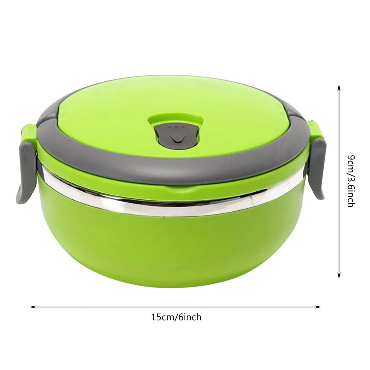 Storage Containers ! Stainless Steel Round 1 Layer Insulated Food Thermal Containers Lunch Box Case, Storage Container Promotion Include 1Pc Round Lunch Box Green