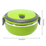 Storage Containers ! Stainless Steel Round 1 Layer Insulated Food Thermal Containers Lunch Box Case, Storage Container Promotion Include 1Pc Round Lunch Box Green