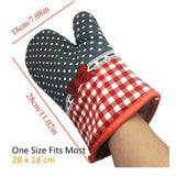 Oven Mitts ! Kitchen Cooking Cotton Microwave Oven Gloves Mitts Pot Pad Heat Protected Beige, Oven Socks Promotion Include 2*Oven Gloves AS shown - Side View
