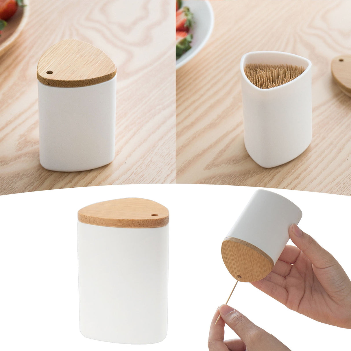 Storage Containers ! Toothpick Container Toothpick Storage Box Home Hotel Simple White Toothpick Bottle Suitable for Family Restaurant Hotel, Include 1*Toothpick Box AS shown