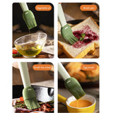 Silicone Oil Brush ! Food Grade Silicone Brush Oil Brush Kitchen Pancake Oil Brush Household High Tem, Kitchen Fat Brush Promotion Include 1*Baking and Grilling Oil Brush Green - Side View