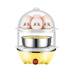 Egg Steamer ! Eggs Cooker Double Breakfast Machine Stainless Steel Multi Function Steamer, Cooking Molds Promotion Include 1*Egg Steamer Yellow