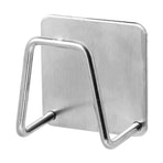 Rack ! Kitchen Stainless Steel Adhesive Sponge Holder Dishcloth Brush Storage Holder Sink Caddy Proof Black, Wire Shelving Promotion Include 1×Hook AS shown