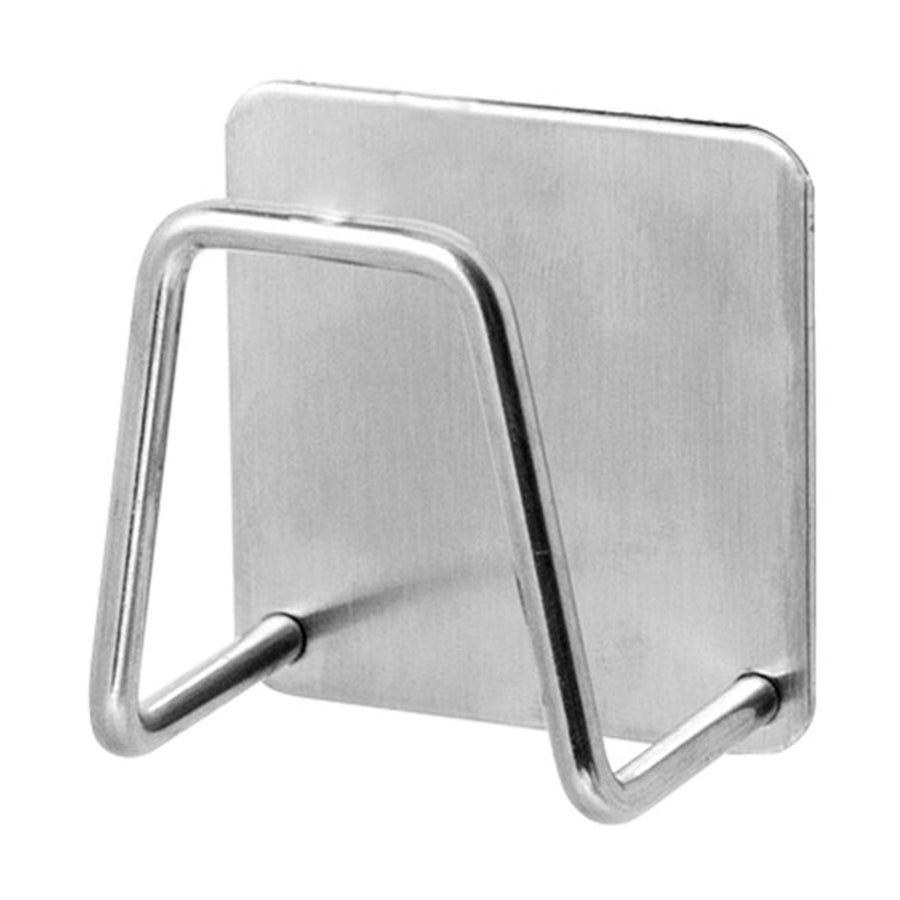 Rack ! Kitchen Stainless Steel Adhesive Sponge Holder Dishcloth Brush Storage Holder Sink Caddy Proof Black, Wire Shelving Promotion Include 1×Hook AS shown