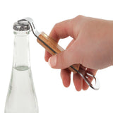 Bottle and Can Openers ! Beer Opener with Wooden Handle Can Openers are Used for Kitchen Miscellaneous Items, Bottle Opener Promotion Include 1Pc Small Household Can Opener Brown - Front View