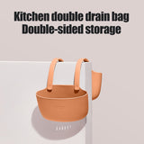 Drain Rack ! Double Layer Kitchen Sink Storage Hanging Bag Home Multis Function Faucet Debris Storage, Kitchen Drain Rack Promotion Include 1Pc Drain Basket C - 45-Degree Angle