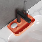 Drain Rack  Sink Holder Sink Rack with Drain Basket Kitchen Sink Organizer Storage Rack for Home Kitchen B