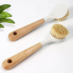 Cleaning Brush ! Natural Sisal Kitchen Cleaning Brush Pot Scrub Brush with Long Wooden Handle, Cleaning Brush Promotion Include A Pot Brush AS shown