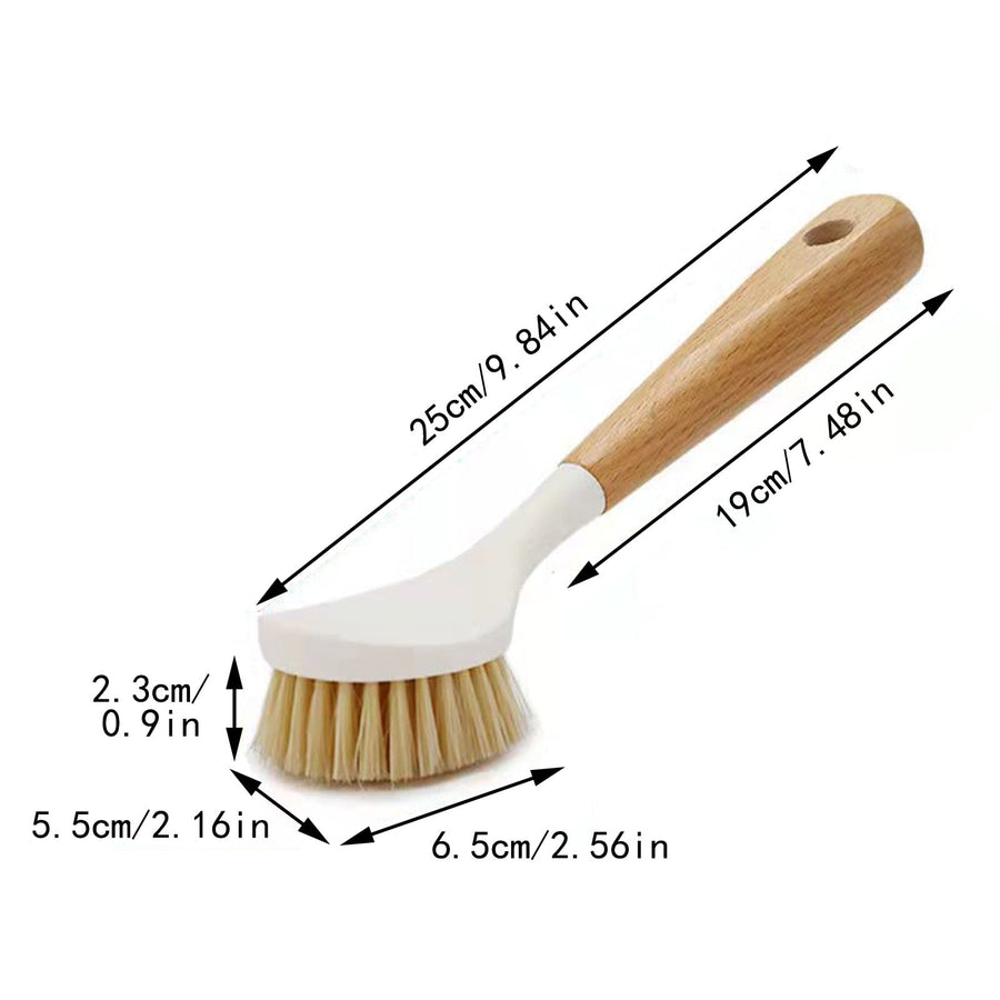 Cleaning Brush ! Natural Sisal Kitchen Cleaning Brush Pot Scrub Brush with Long Wooden Handle, Cleaning Brush Promotion Include A Pot Brush AS shown