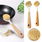 Cleaning Brush ! Natural Sisal Kitchen Cleaning Brush Pot Scrub Brush with Long Wooden Handle, Cleaning Brush Promotion Include A Pot Brush AS shown