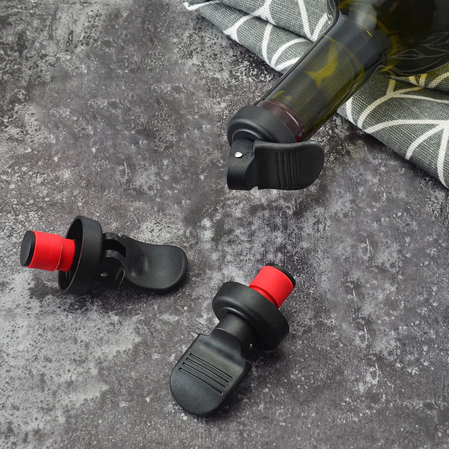 Wine Stopper ! Wine Bottle Stopper Bar Hand Press Sealing Stop Cap Beers Cork Plug Seal Lids Suction Fresh Keeping Stopper Manually Press Down, Include 2Pcs Black Creative Wine Stoppers Black