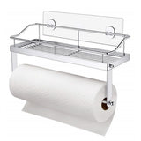 Rack ! with Shelf Basket Holder Wall Towel for Kitchenbathroom Storage Paper Adhesive Bathroom Products, Brush Shelf Promotion Include Shelf, 2 Films Silver