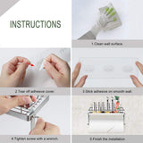 Rack ! with Shelf Basket Holder Wall Towel for Kitchenbathroom Storage Paper Adhesive Bathroom Products, Brush Shelf Promotion Include Shelf, 2 Films Silver