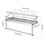Rack ! with Shelf Basket Holder Wall Towel for Kitchenbathroom Storage Paper Adhesive Bathroom Products, Brush Shelf Promotion Include Shelf, 2 Films Silver