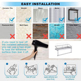 Rack ! with Shelf Basket Holder Wall Towel for Kitchenbathroom Storage Paper Adhesive Bathroom Products, Brush Shelf Promotion Include Shelf, 2 Films Silver - Close-Up Angle