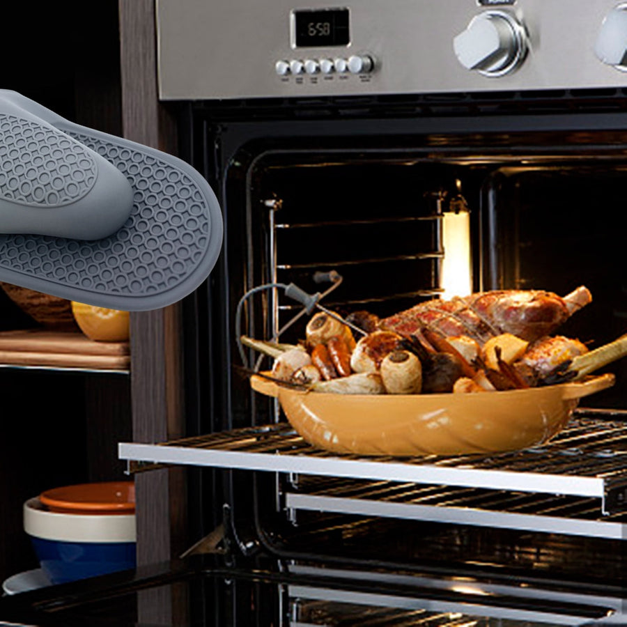 Oven Mitts ! Mini Silicone Oven Mitts Set Oven Mitts Heat Insulation Oven Gloves for Kitchen Cooking and Baking Protecting Fingers Mini Oven Hand Clips, Include 1Pc Silicone Gloves A