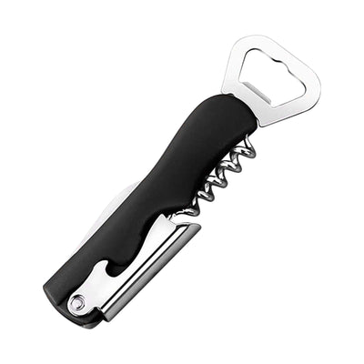 Bottle and Can Openers ! Home Steel Beer Wine Opening Tools 4 in 1 Stainless Steel Wine Opening Tools Home Cans Kitchen Restaurant and Bar, Include 1X4 in 1 Bottle Opener Black