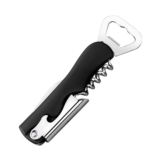 Bottle and Can Openers ! Home Steel Beer Wine Opening Tools 4 in 1 Stainless Steel Wine Opening Tools Home Cans Kitchen Restaurant and Bar, Include 1X4 in 1 Bottle Opener Black