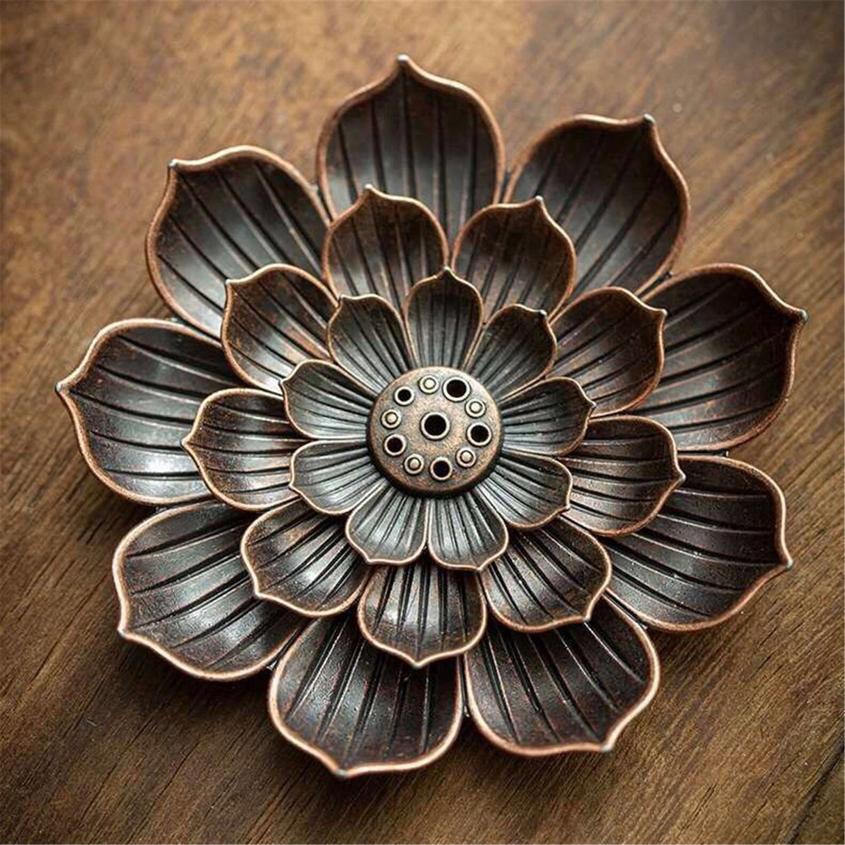 Rack ! Ash Incense with Burner Brass Flower Burner Yoga Catcher Rack Stick Incense Tea Other, Storage Rack Promotion Include 1*Sandalwood Tray Brown