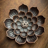 Rack ! Ash Incense with Burner Brass Flower Burner Yoga Catcher Rack Stick Incense Tea Other, Storage Rack Promotion Include 1*Sandalwood Tray Brown - 45-Degree Angle