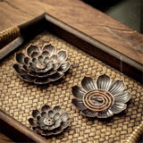 Rack ! Ash Incense with Burner Brass Flower Burner Yoga Catcher Rack Stick Incense Tea Other, Storage Rack Promotion Include 1*Sandalwood Tray Brown