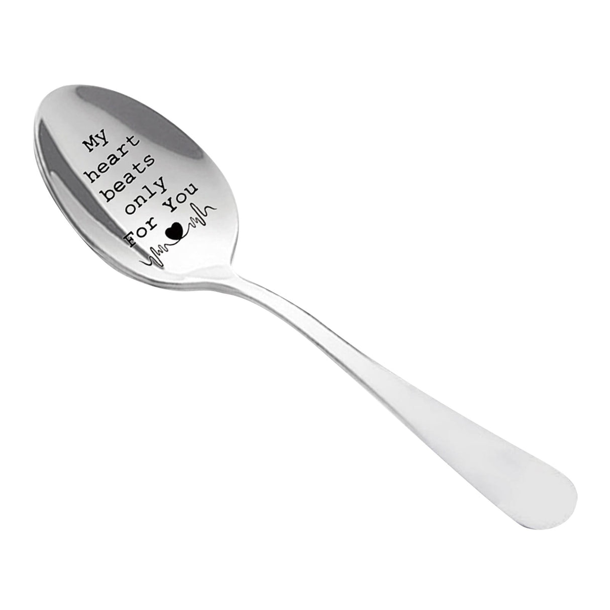 Tableware  Engraved Spoon Wonderful Present for Lover Couple and Girlfriend Boyfriend Tableware Coffee Spoons with Engraving B