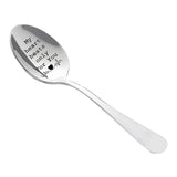 Tableware  Engraved Spoon Wonderful Present for Lover Couple and Girlfriend Boyfriend Tableware Coffee Spoons with Engraving B