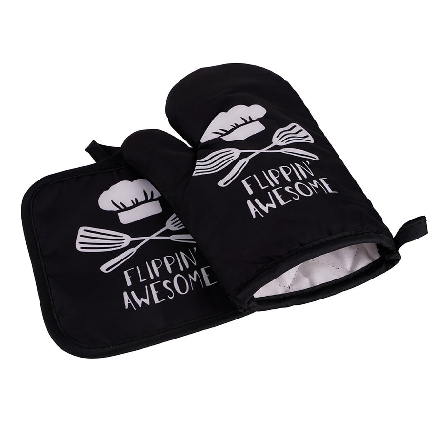 Oven Mitts ! Oven Mitts and Pot Holders Sets, Heat Resistants Oven Mitts Soft Cotton Lining and Non-Slip Surface Safes for Baking, Cooking, Bbq, Include 1*Glove, 1*Insulation Pad A