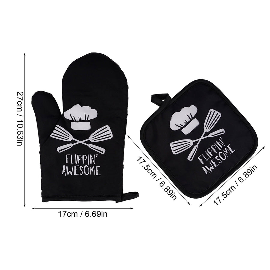 Oven Mitts ! Oven Mitts and Pot Holders Sets, Heat Resistants Oven Mitts Soft Cotton Lining and Non-Slip Surface Safes for Baking, Cooking, Bbq, Include 1*Glove, 1*Insulation Pad A