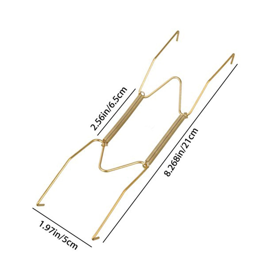 Hooks ! Dish Display Plate Hangers 10 Pack Stainless Steel Decorative Wire Plate Hanger Holders in Spring Hook Holder Hanging Wire for Decorative Plates and Art Gold