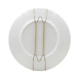Hooks ! Dish Display Plate Hangers 10 Pack Stainless Steel Decorative Wire Plate Hanger Holders in Spring Hook Holder Hanging Wire for Decorative Plates and Art Gold - Rear View