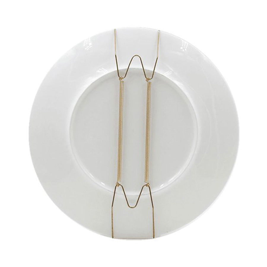 Hooks ! Dish Display Plate Hangers 10 Pack Stainless Steel Decorative Wire Plate Hanger Holders in Spring Hook Holder Hanging Wire for Decorative Plates and Art Gold
