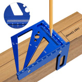 Measuring Tools ! The Fourth Generation Carpenter'S Square Ruler Triangle Ruler Aluminum Alloy Square Ruler Right Angle Ruler Marking Ruler Hole Ruler Measurement Layout Blue - Front View