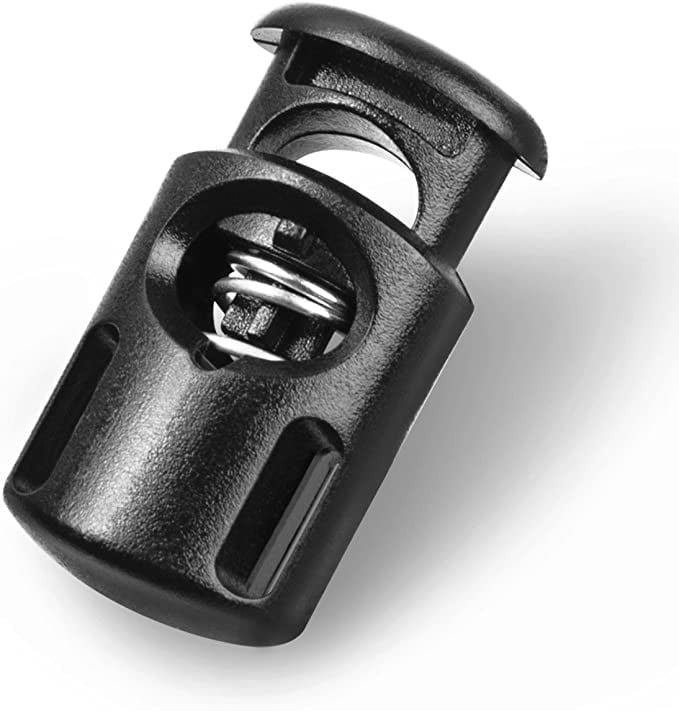 Back to School Supplies,Classroom Supplies50Pcs Spring Buckle No.8002, Stopper Shape Sliding Lanyard Luggage Cord Clip Rope Round Locks End 50Pcs Artscrafts and Sewing Black