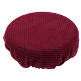 Bar Stool Covers Stretchy Round Chair Covers Slipcover Washable Stool Cushion Elastic Bar Chair Covers Grey 27.5X17.5X6CM Dark Red