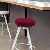 Bar Stool Covers Stretchy Round Chair Covers Slipcover Washable Stool Cushion Elastic Bar Chair Covers Grey 27.5X17.5X6CM Dark Red