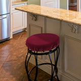 Bar Stool Covers Stretchy Round Chair Covers Slipcover Washable Stool Cushion Elastic Bar Chair Covers Grey 27.5X17.5X6CM Dark Red - Side View