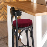 Bar Stool Covers Stretchy Round Chair Covers Slipcover Washable Stool Cushion Elastic Bar Chair Covers Grey 27.5X17.5X6CM Dark Red