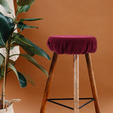 Bar Stool Covers Stretchy Round Chair Covers Slipcover Washable Stool Cushion Elastic Bar Chair Covers Grey 27.5X17.5X6CM Dark Red