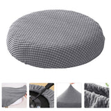 Bar Stool Covers Stretchy Round Chair Covers Slipcover Washable Stool Cushion Elastic Bar Chair Covers 2.50X1.50X1.00CM Grey - Side View