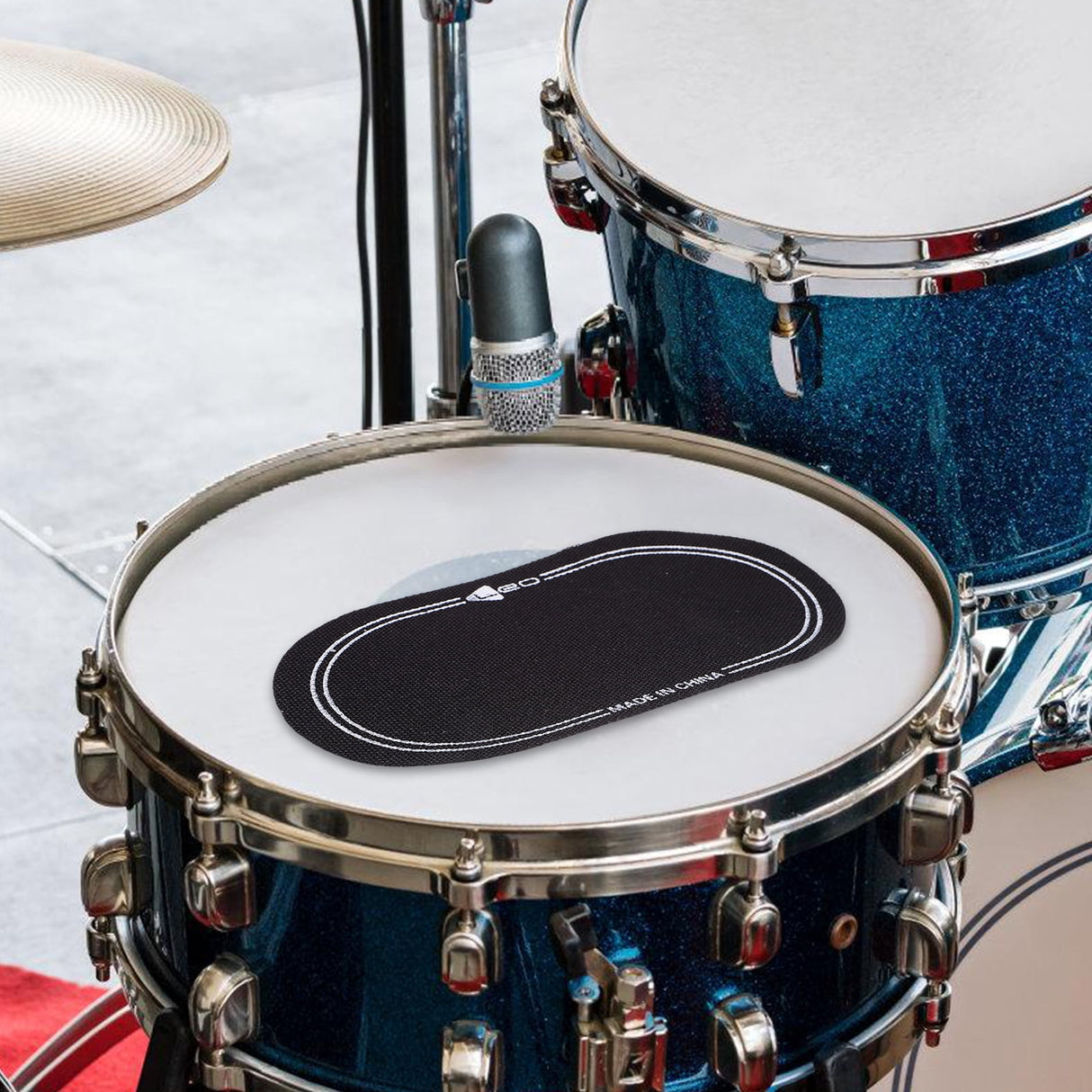 2Pcs Bass Drum Patch Double Drum Pedal Patches Drum Pads Sticker for Drum Percussion Accessories 9.20X4.20X3.90CM Black