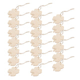 20pcs Four Leaf Ornaments Hanging Decor Unfinished Wooden Ornaments Wooden Shamrock Cutouts Wooden Slices Party Favors for DIY Crafts Beige - Top-Down View
