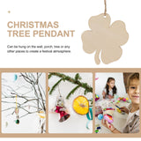 20pcs Four Leaf Ornaments Hanging Decor Unfinished Wooden Ornaments Wooden Shamrock Cutouts Wooden Slices Party Favors for DIY Crafts Beige
